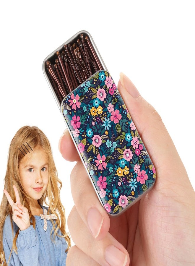 HCYPCV mini bobby pins,50 Count 1.38 inch Metal Hair Clips for Children,Girls and Women,Suitable for All Hair Types (Brown-01) - Image 1